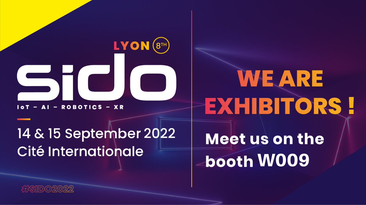 awabot's tweet photo. 📅SAVE THE DATE !
Les 14 & 15 septembre 2022, l’équipe #AwabotIntelligence sera présente à la 8ème édition du @SIDOevent
📍 Nous vous donnons rendez-vous sur le stand W009 (WEST showroom) ! https://t.co/ngzhA3CGq7