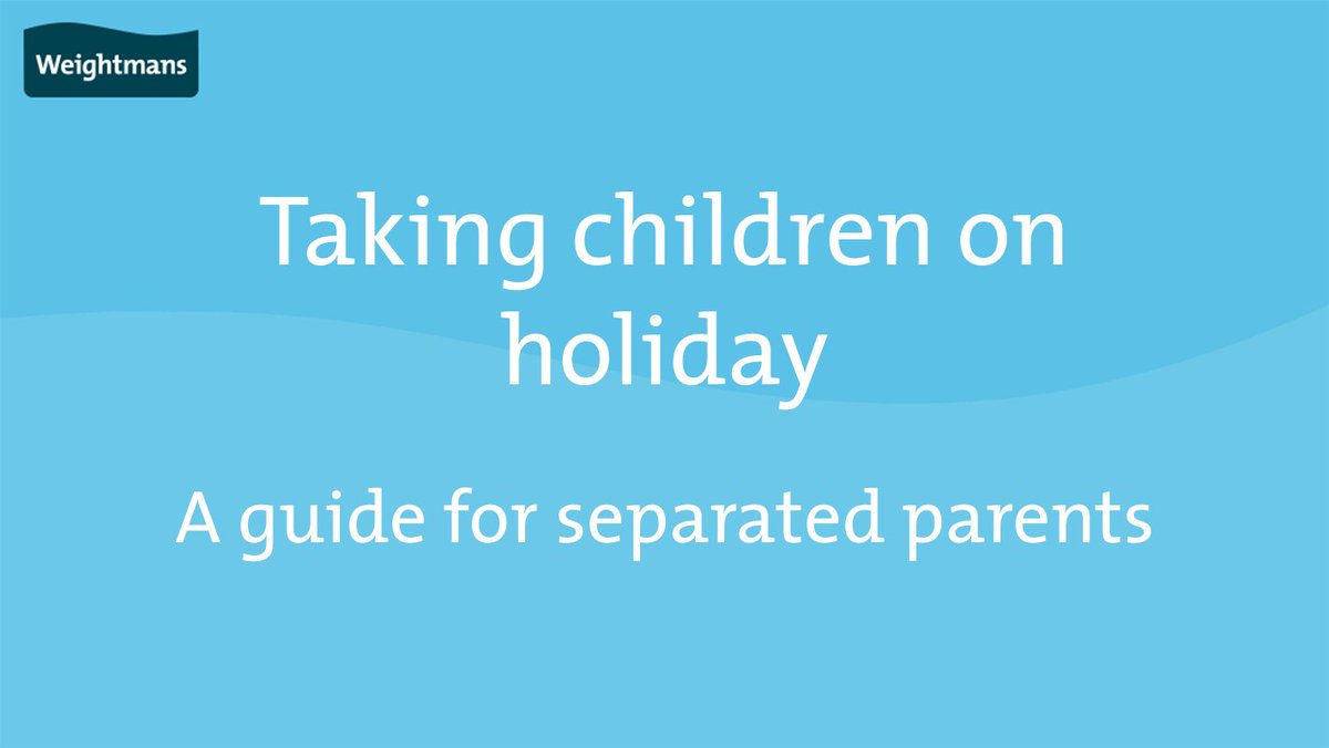 Weightmans's tweet photo. Separated parents are often unaware that they may be required to obtain permission from the other parent in order to take a child out of the UK on holiday. 

We provide some helpful advice in our latest update: https://t.co/WXakWmQfvq

#familylaw #parenting https://t.co/zkDr0b33OS