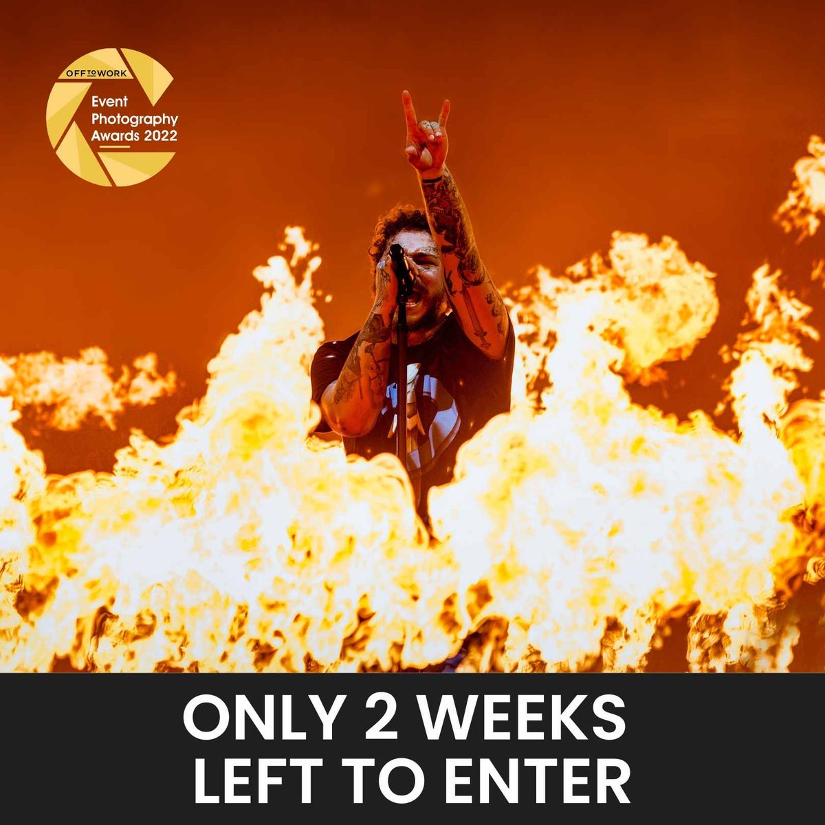 🚨 Only 2 weeks to go until the entry deadline for this year’s #EPAS2022! 🚨

Could you be a winner? Enter and find out 😉 bit.ly/3xCgdkD

- 2020 winning shot for the Music Events category, ‘ROCKSTAR’ by James Bridle

 #eventphotography #photographycompetition