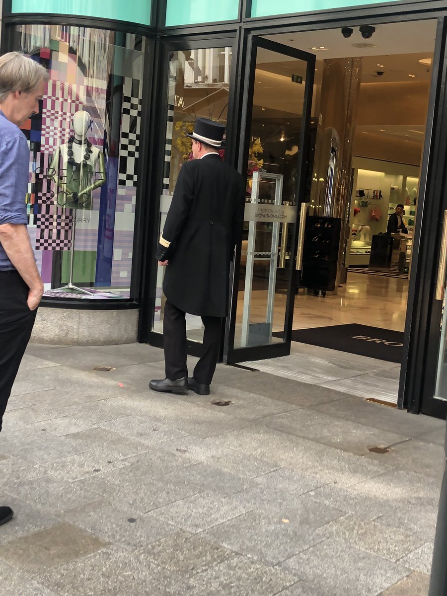 GoddessWaste's tweet photo. @brownthomas please tell us there’s a duty of care to this gentleman, your employee, in today’s temperature? https://t.co/Id4AS8yEBr