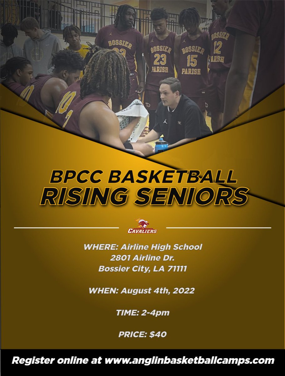 🚨🚨ATTENTION CAMPERS🚨🚨
We have changed our location for our Prospect Camp and Rising Seniors Camp this summer. They will be held at Airline High School August 3rd and 4th. See the information below to register!