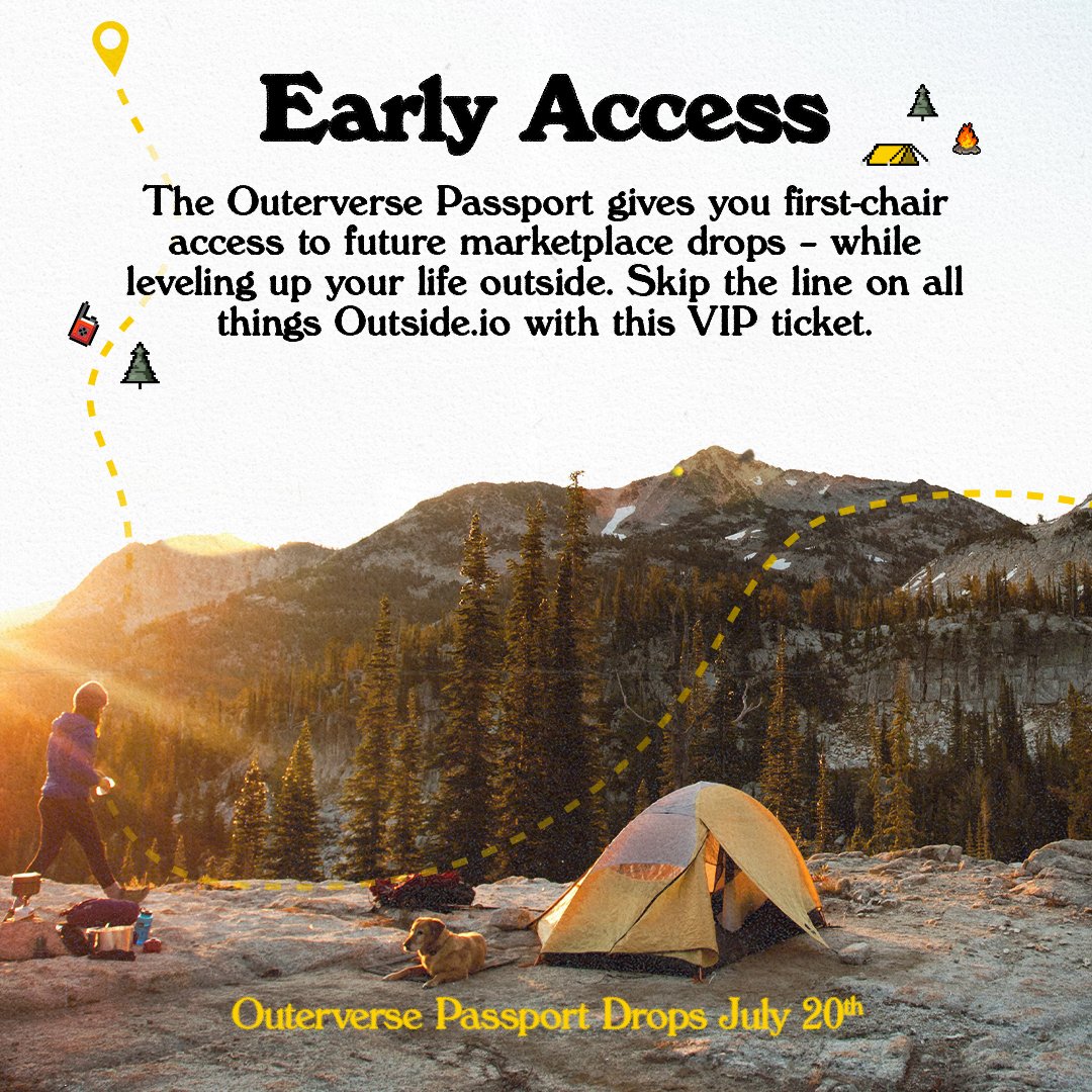 Outsideio's tweet photo. What is the Outerverse Passport? It's your ticket to perks and benefits with our utility-enhanced generative art #NFT . Think of this as your VIP global entry, skip the line pass to all things #Outerverse . Dropping 7/20

https://t.co/TaHQKcCK19 https://t.co/JDNqkjqBAU