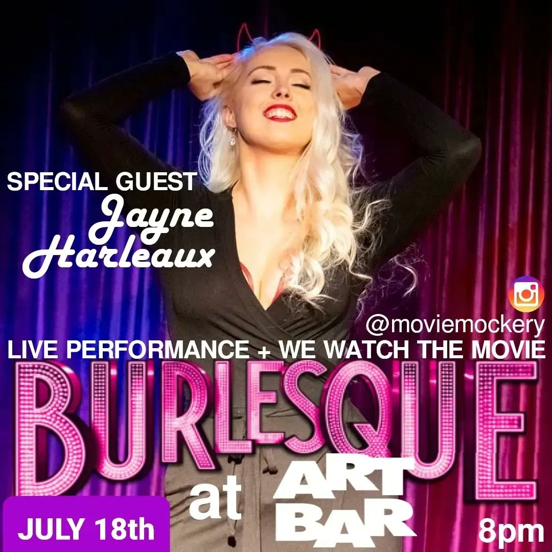 TopherRiddle's tweet image. Tonight @ArtBarSC it's all about BURLESQUE! A live performance from Jayne Harleaux then we watch and make fun of the Cher/Christina Aguilera movie. Plus fun stickers! All free because we love you and you deserve it.