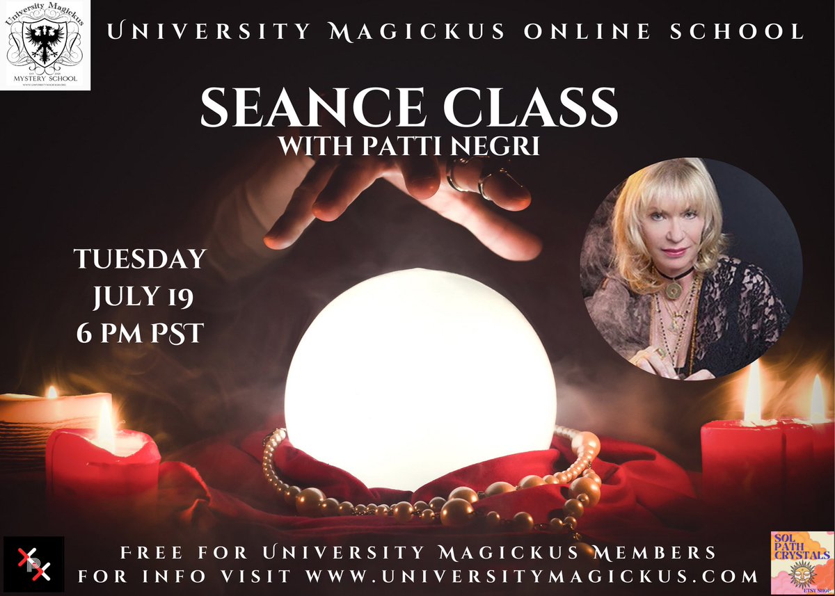 eventbrite.com/e/seance-class…  In this course, Patti will teach you her personal elemental method for safely and ethically "lifting the veil between the worlds" and then properly closing it after the session. <a href="/PattiNegri/">Patti Negri</a>
