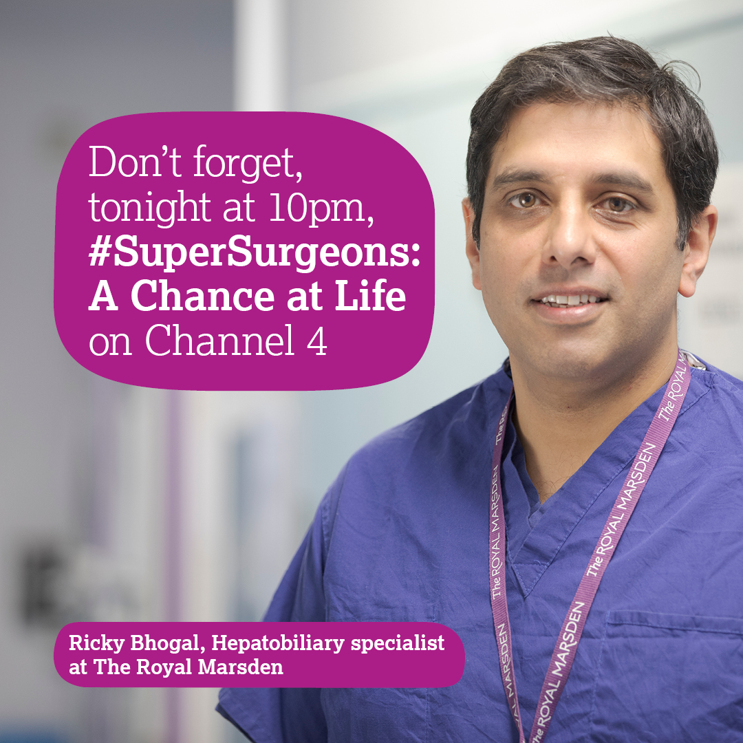 royalmarsden's tweet photo. Don't miss episode 1 of #SuperSurgeons tonight on @channel4 at 10pm! 

Featuring  Professor Vinidh Paleri, Mr Ricky Bhogal and Mr Andy Hayes as they undertake high-stakes operations, in the Wolfson Surgical Suite at The Royal Marsden funded by the Charity. https://t.co/7YKFw6LMBg