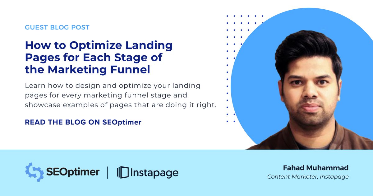 Instapage's tweet image. When optimized correctly, landing pages will help your brand engage audiences, foster connections, create a community, and establish social proof, which allows you to raise your ROAS. #LearnHow to optimize for each stage on @seoptimer 's blog:  bit.ly/3o90Pbg