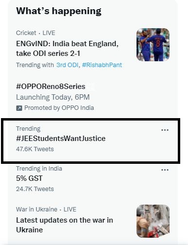 gaurav5pandey's tweet photo. रोज #JEEAspirantsFutureMatters #JEEStudentWantJustice ट्रेंड कर रहा है। 

समझ नहीं आता आखिर @DG_NTA को बच्चों की समस्या को सुनने में क्या दिक्कत है?
एक जवाब तो दो महाशय? https://t.co/aUKiF9d1jl