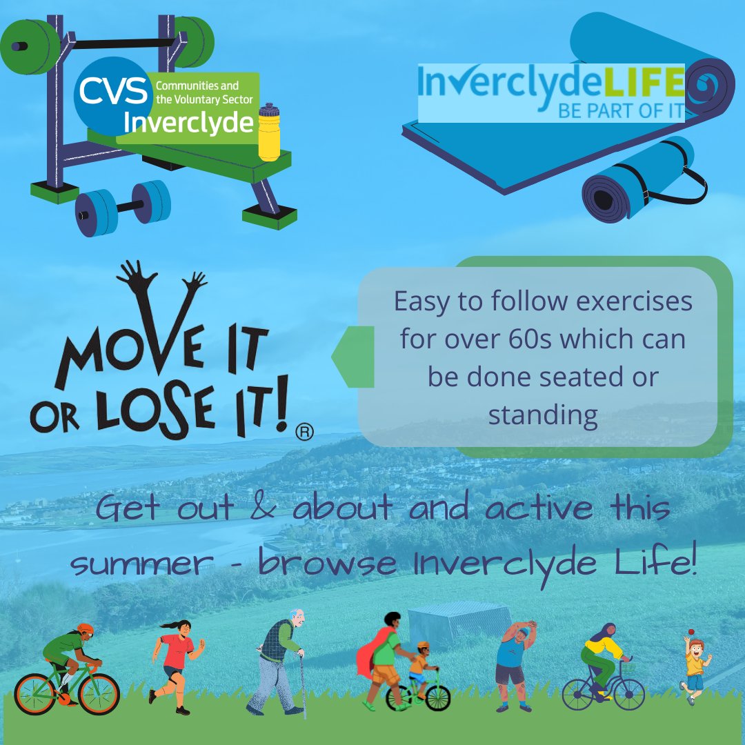 .@moveitorloseit1 offer easy to follow exercises for over 60s which can be done seated or standing – with music to spark memories! Classes run across Inverclyde. Find out more on Inverclyde’s community directory: inverclydelife.com/services?q=mov… #InverclydeCares #Wellbeing