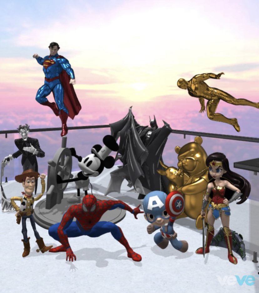 VeVeViral's tweet photo. @TIME Thankfully @veve_official provides the only metaverse where you can play with an officially licensed Batman and Mickey Mouse 😎 $OMI https://t.co/ZPFQVPLVt6