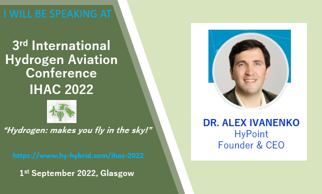 Our co-founder and CEO Alex Ivanenko will be speaking at the #IHAC2022 on September 1st, 2022 in #Glasgow, #UK. The 3rd annual series of IHAC will focus on the use of #hydrogen in #aviation, the associated benefits, and emerging challenges.

hy-hybrid.com/ihac-2022

#fuelcells