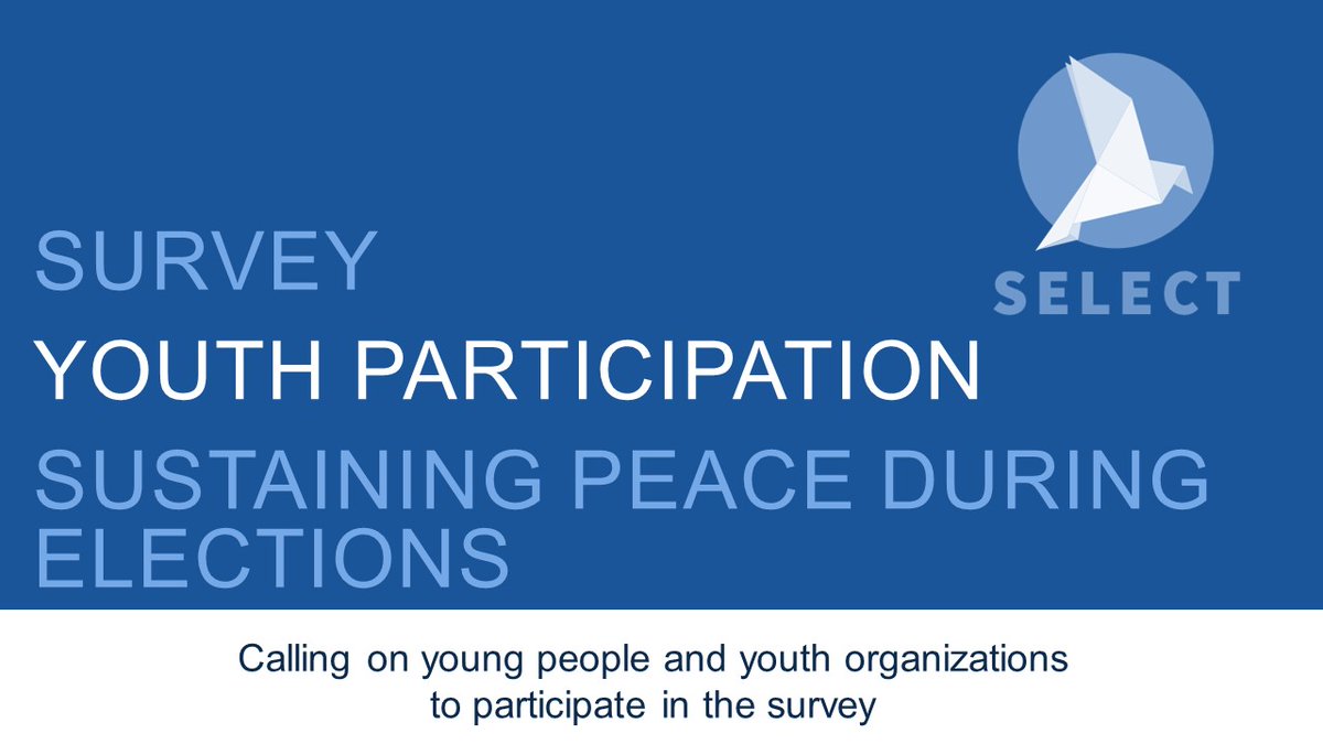 UNDP4Youth's tweet photo. #Youthlead in sustaining #peace during the electoral process🕊️

✍️Fill in the youth survey, which aims to identify the peace efforts of young people in relation to elections &amp; political participation https://t.co/Lk8QE97ZGT

SELECT project @EC_UNDP_JTF @UNDP4Youth

#Youth4peace https://t.co/kpKIck2PU0