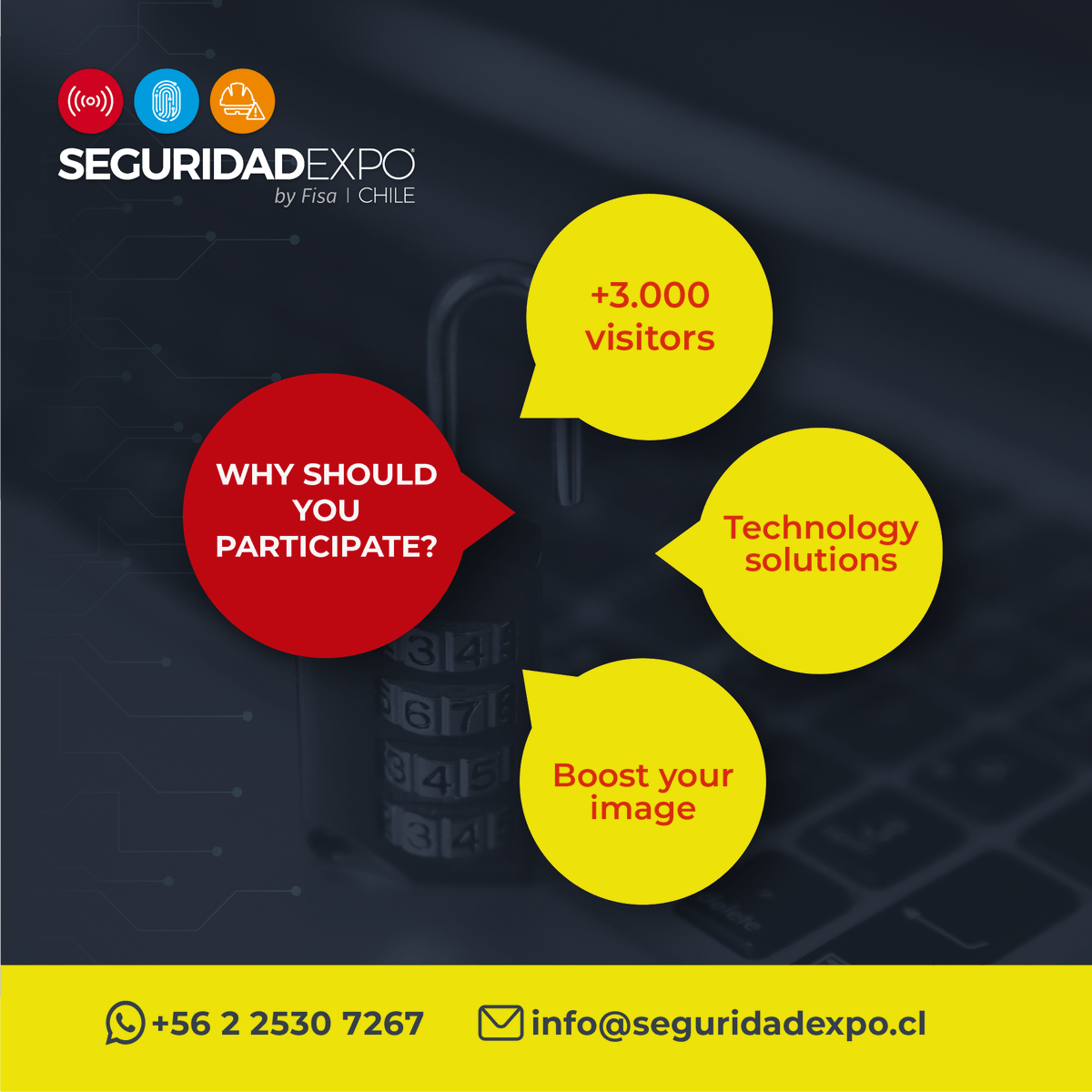 RevMasSegurida's tweet photo. ⚠️  @seguridadexpo, los principales avances de la industria. En este importante evento los profesionales del sector podrán realizar networking y actualizarse.
💻Registro en: https://t.co/Ida86i6gHs
#PorTuSeguridad https://t.co/sF4LVqxHrq