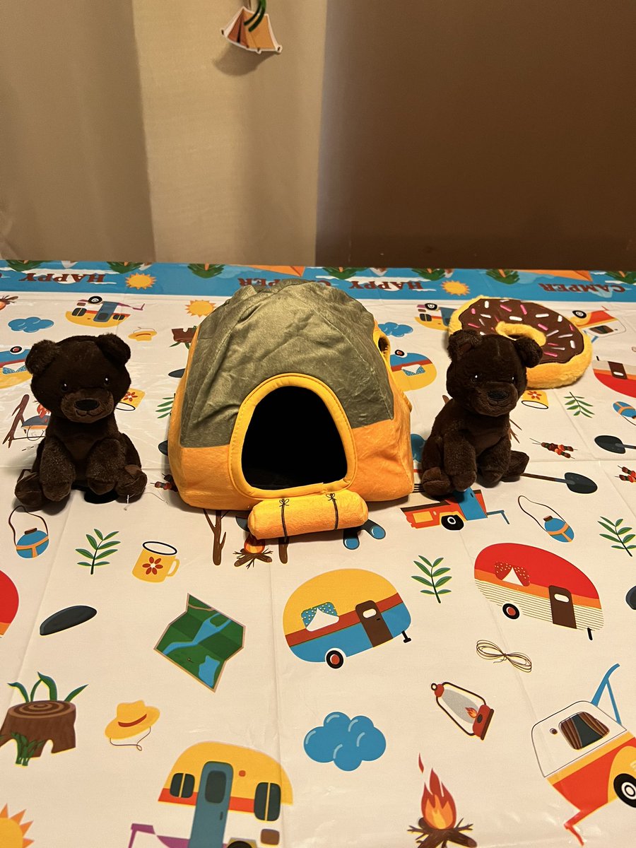 MoeB168's tweet photo. Happy 5th Birthday to my Bailey!! @Chewy I got all these awesome toys ftom Chewy and even found a few that matched the Happy Camper theme!! https://t.co/YkY70ggBa3