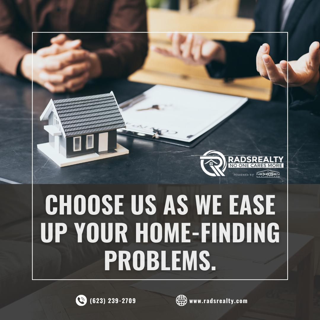 We are the answer to all your home-finding needs!

🌐 RadsRealty.com
📞 +16232392709

#ChandlerRealEstate #AZRealEstate #marioradcliffe #chandlerazhomes #ArizonaREALTOR® #RadsRealty #honoredtoserve #veteran #AZveteterans #arizonarealestate #veteranservingveterans #gi...