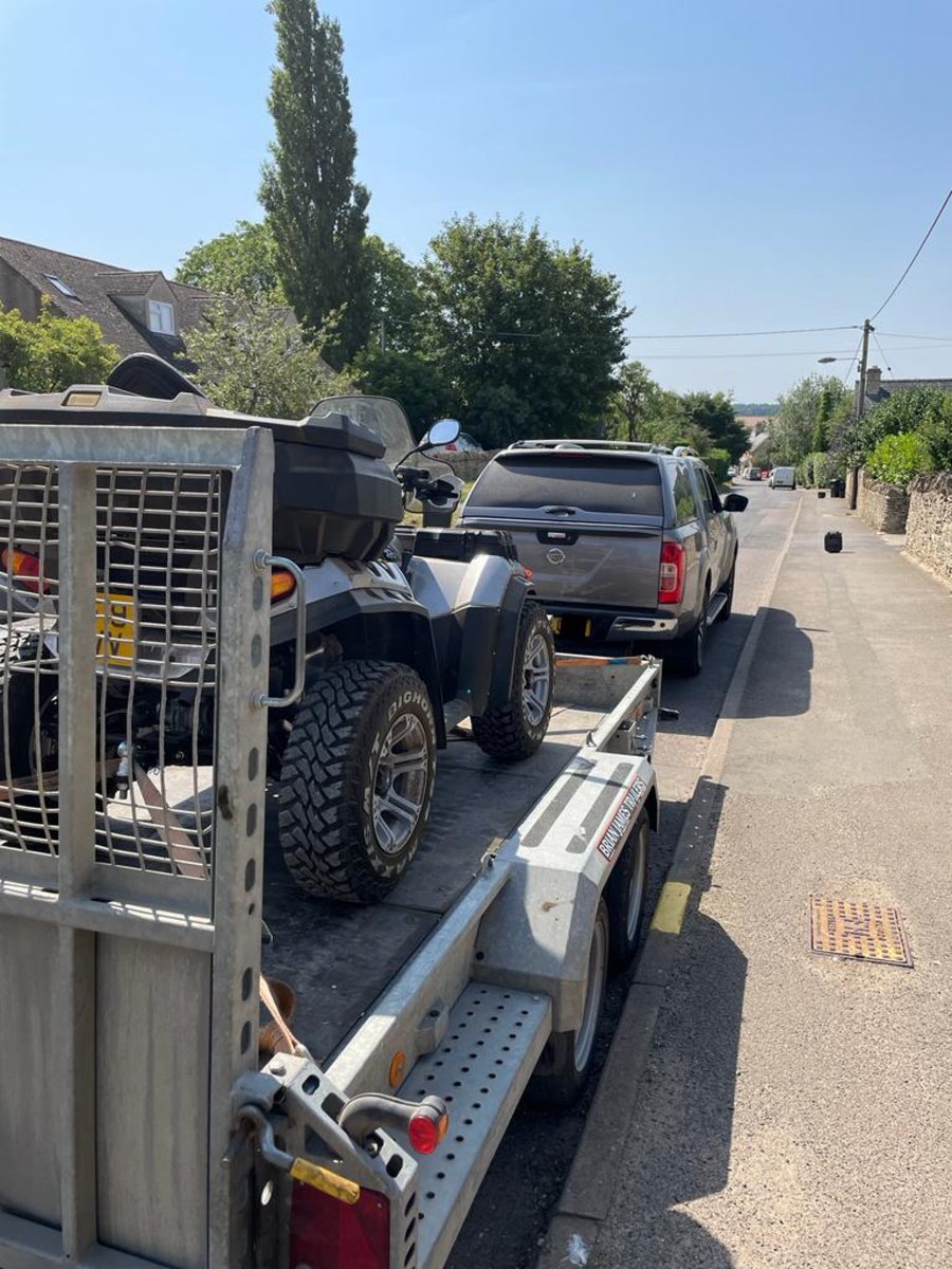 TVP_RuralCrime's tweet photo. The #TVPRural Crime Taskforce stopped lots of vehicles towing trailers today โ๏ธ
Make sure you remove keys from machines, consider the use of a tracker or additional security. ATVs are easy targets for thieves, keep them secure!
This stop check was in order.
PC Shayler๐ฎโโ๏ธ https://t.co/mCuMQRW1PM