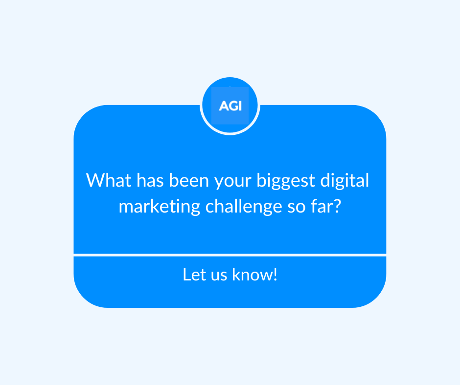 agi_marketing's tweet photo. What would you say your business struggles the most with when it comes to digital marketing? Let us know, and we will give you some tips! https://t.co/t8gXjsuo4q