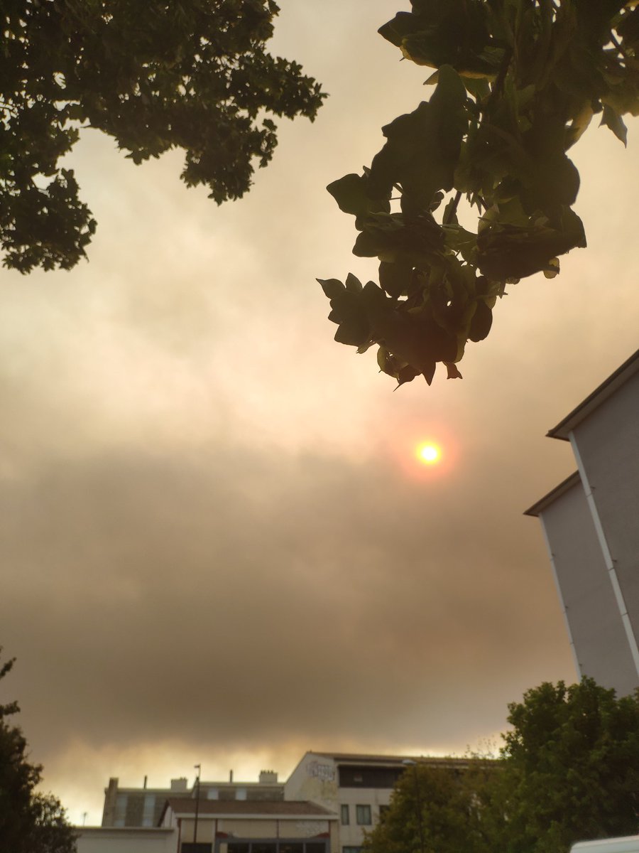 SMaisonnave's tweet photo. Le ciel d'Avignon ce soir, alors que l'incendie de la Montagnette a repris de plus belle avec des évacuations à Barbentane. Force et courage à tous les pompiers de France et d'Europe qui risquent leur vie. Un immense merci à eux 👩‍🚒🙏
#incendies #Barbentane
 #soutienaucpompiers https://t.co/X7LEMOTPWI