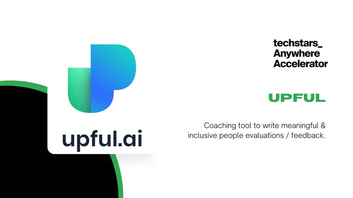 TS_Anywhere's tweet photo. @local_away @JFramel @PopPDco @alissaamcdonald @ReasonInvest @TaraFalcone @gotSPARE @dontrahughes Techstars Anywhere welcomes @UpfulAI  to the 2022 Summer Class 🚀

Upful is a coaching tool to write meaningful &amp; inclusive people evaluations / feedback.

https://t.co/6TLDoRE3YZ

Founder: @_Shirin https://t.co/SOxd4Eztj1