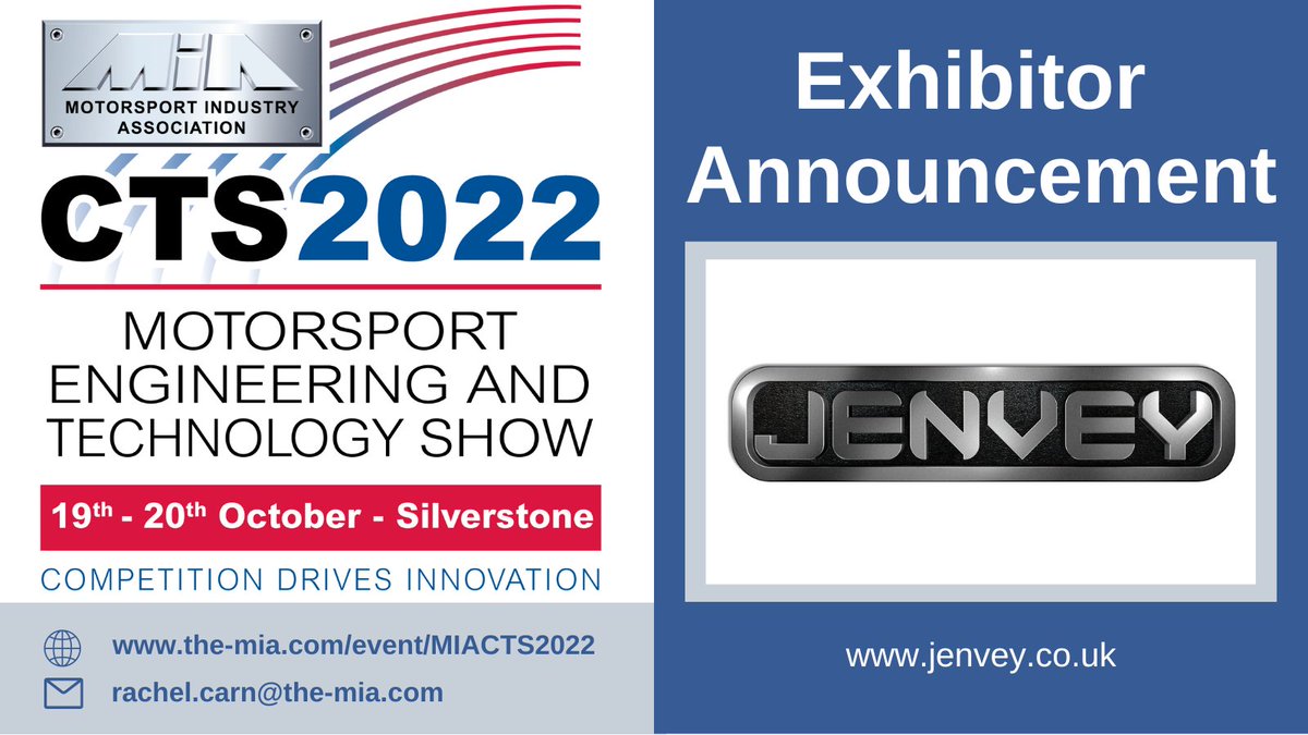 Meet our latest #MIACTS2022 exhibitor - <a href="/JenveyDynamics/">Jenvey</a>! Jenvey Dynamics design, develop and manufacture fuel injection (EFI) throttle bodies (ITB) &amp; induction systems for all levels of #motorsport ➡️jenvey.co.uk

💡Interested in CTS2022?  ⬇️
💻the-mia.com/event/MIACTS20…