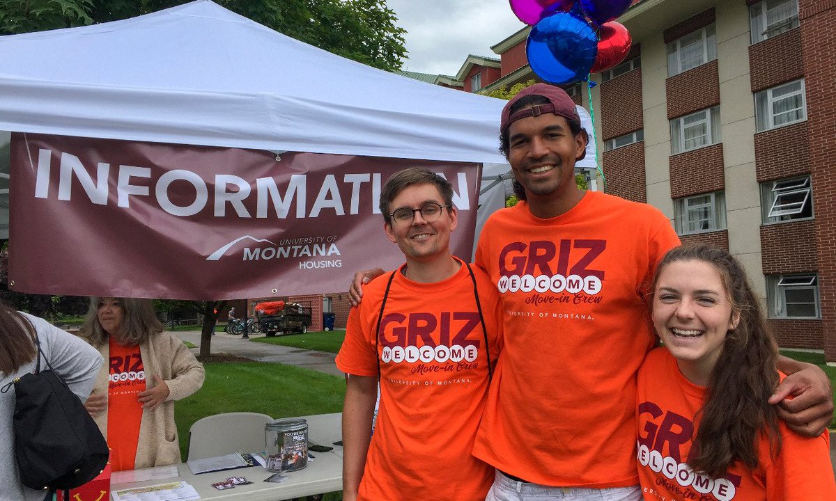 Move-In Volunteers Needed!
    Monday, August 22 from 9:00 am to 6:00 pm

Contact Melissa.Neidigh@mso.umt.edu with any questions and sign up below:

Individual Volunteer Sign Up:
forms.office.com/Pages/Response…..
Group Volunteer Sign Up:
forms.office.com/Pages/Response…..