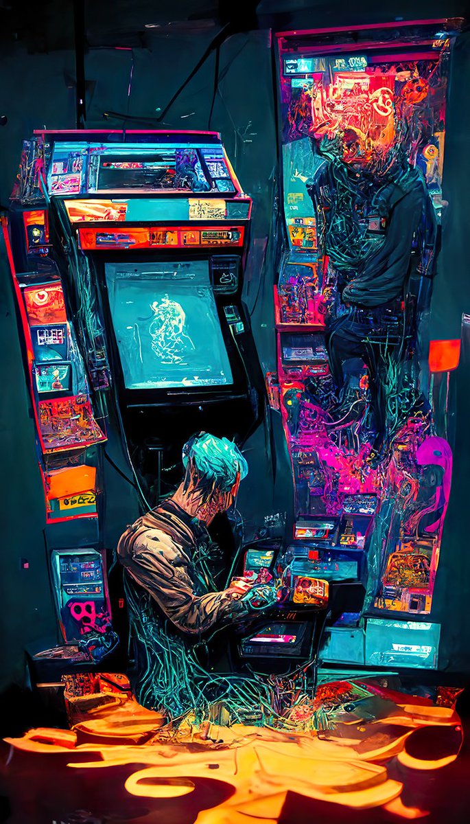 ururuty1's tweet photo. Arcade gamer by Ururuty https://t.co/zxd3nUnCmR #Arcade #arcadegame #retrogames #gaming #gamingmachine #Machine #surreal #neon #Futurism #drawing #painting #digitalart https://t.co/bu0m5HfIA8
