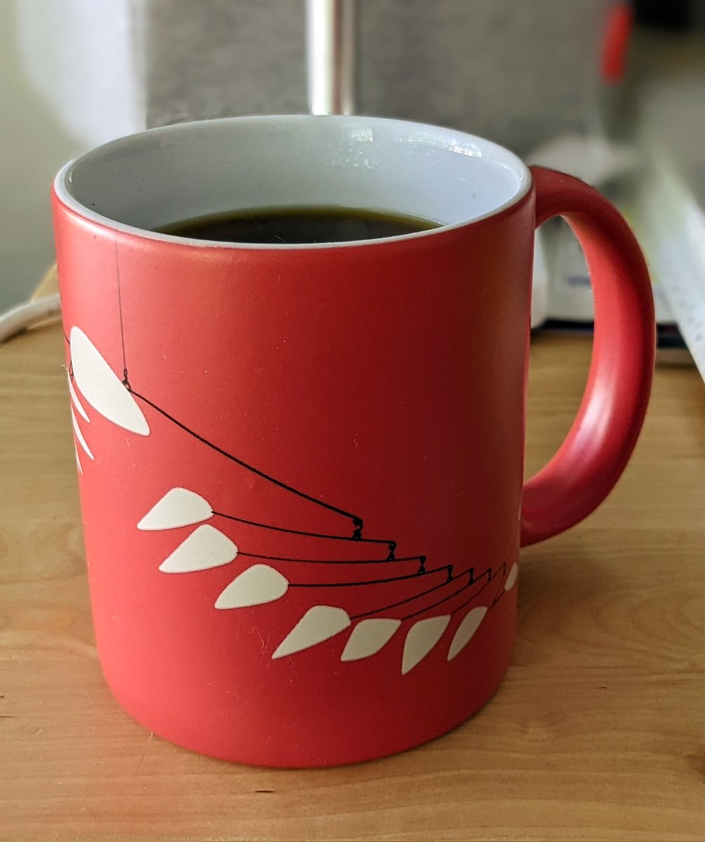 Since every day I fear I'll break it, I wanted to share one of my favorite things. It's my Calder Cup. My wife Kaitlyn got it for me at <a href="/SFMOMA/">SFMOMA</a> . The dentist I visited as a child had a Calder poster hanging across from one of the chairs and I've been fascinated since.