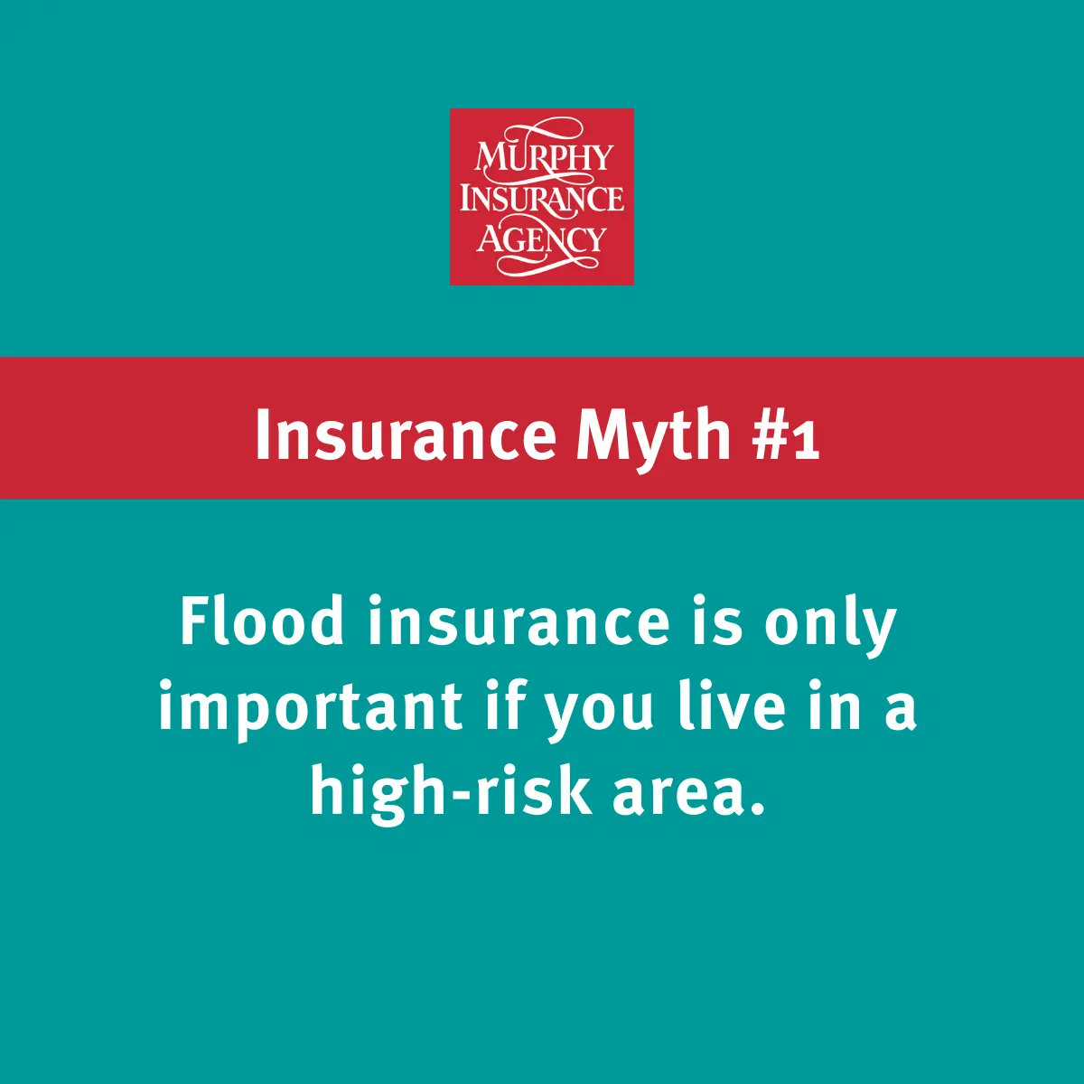 Answer: Not true! 20-25% of flood claims come from outside high-risk areas. You are 4 times more likely to sustain a loss from a flood than a fire. Remember, home policies don’t cover flood situations.

Read more #insurancemyths here: buff.ly/3uHQ5V0