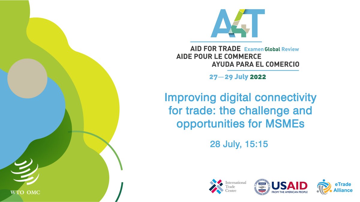 This session, led by ITC &amp; <a href="/USAID/">USAID</a> <a href="/eTradeAlliance/">eTrade Alliance</a>, considers the importance of digital connectivity to small enterprises in developing &amp; least developed countries, and reviews what can be done to support increased access to opportunities.

Register: bit.ly/3RKRjZm