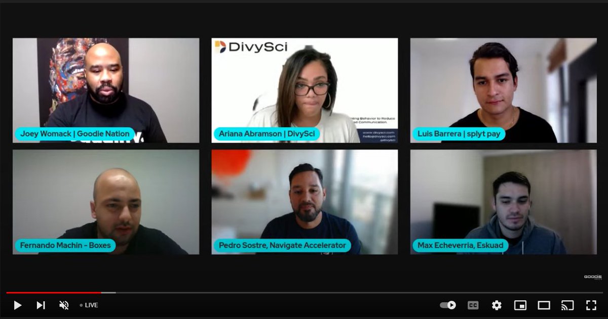 goodienation's tweet photo. How did Fernando Machin (Boxes), Ariana Abramson (@divysci), Pedro Sostre (Navigate Accelerator), Max Echeverría (@Eskuadcom), and Luis Barrera (@splytpay) get here?
Everyone has a story. https://t.co/aIRJgT9QuZ
#StoriesMatter #FundLatinoFounders #IntentionallyGood https://t.co/aR58eIVmp2