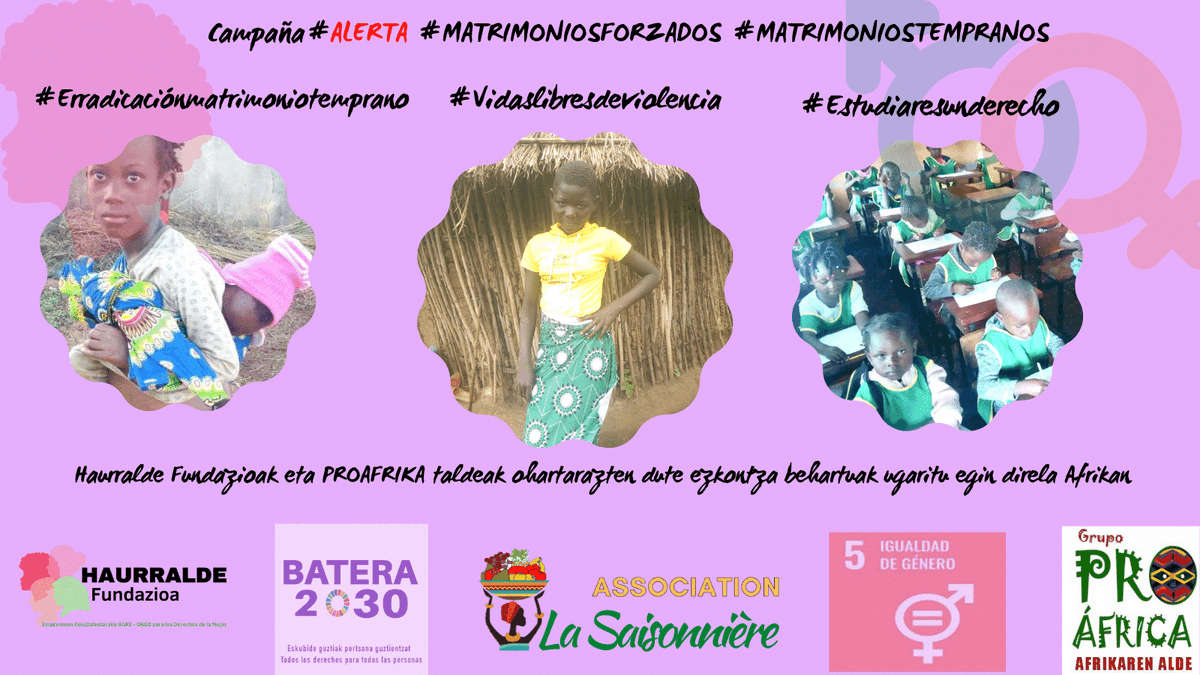 haurralde's tweet photo. #Alerta sobre aumento de #matrominiostempranos agravado por las actuales crisis en #Africa 👉🏼erradicar matrimonios tempranos y devolver a las niñas al aula #erradicarMatromoniosForzosos #DerechoaSerNiña #LibresdeViolencias #VolverALaEscuela @GPA_Grupo @gipsolidarioa @emakundEJGV https://t.co/OFVQJAZJtD