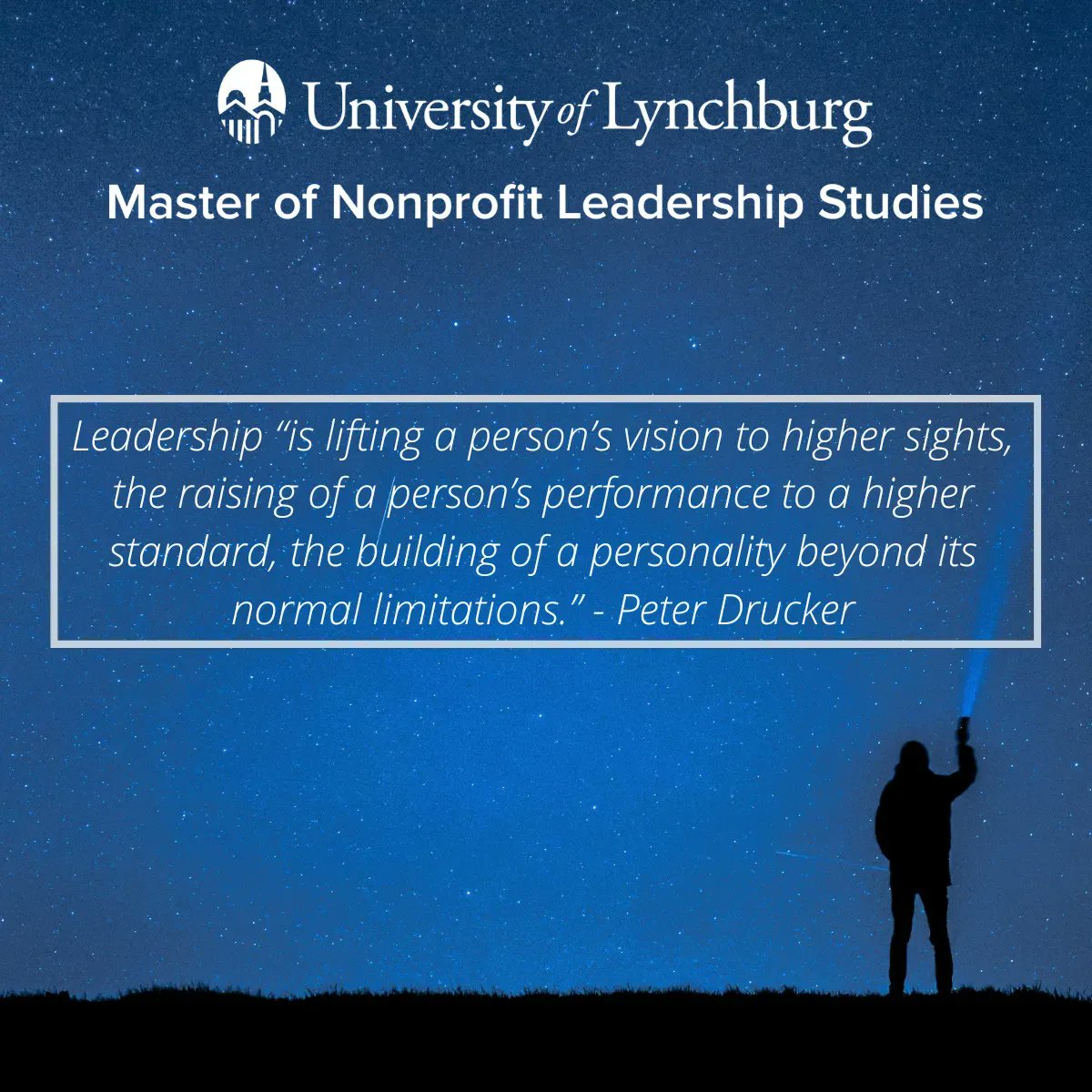 UofL_MNPL's tweet photo. Leadership “is lifting a person’s vision to higher sights, the raising of a person’s performance to a higher standard, the building of a personality beyond its normal limitations.” - Peter Drucker What type of leader are you? #LeadersForTomorrow #leadership #MondayVibes https://t.co/xwkL2a3q8r
