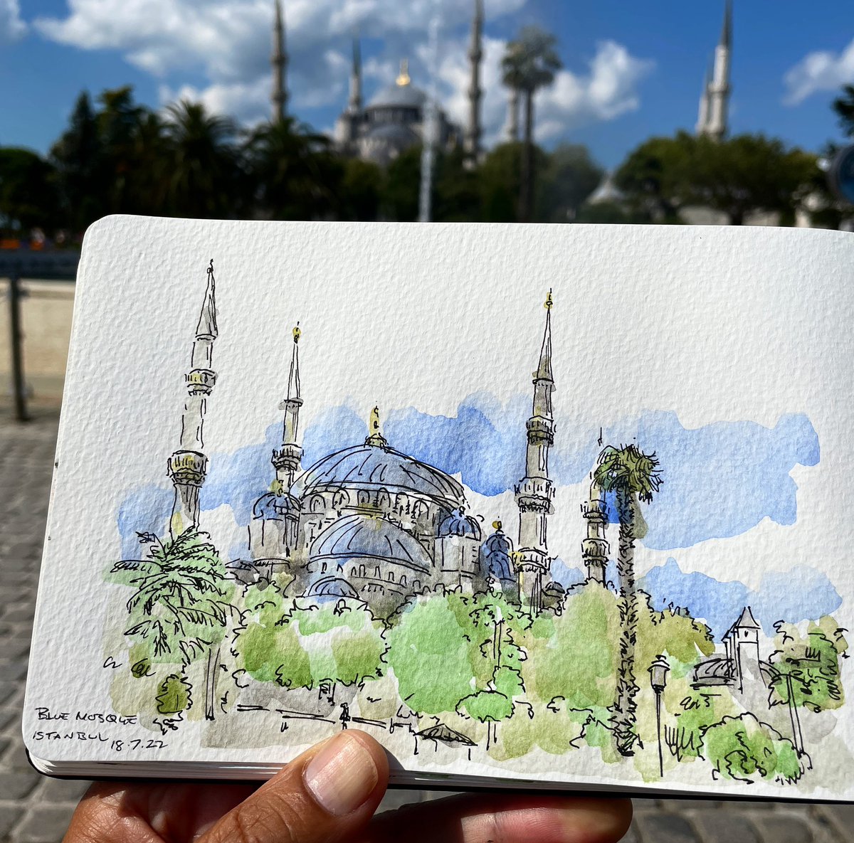 RolandN's tweet photo. Sultan Ahmed Mosque is nicknamed the “Blue Mosque” for the beautiful blue interior. It’s also impressive on the outside.
#SultanAhmedMosque #Thebluemosque #Istanbul #Turkey #Travel #Art #traveljournal #illustration #historic #architecture #sultanahmedcamii https://t.co/Ob5A48E8aX