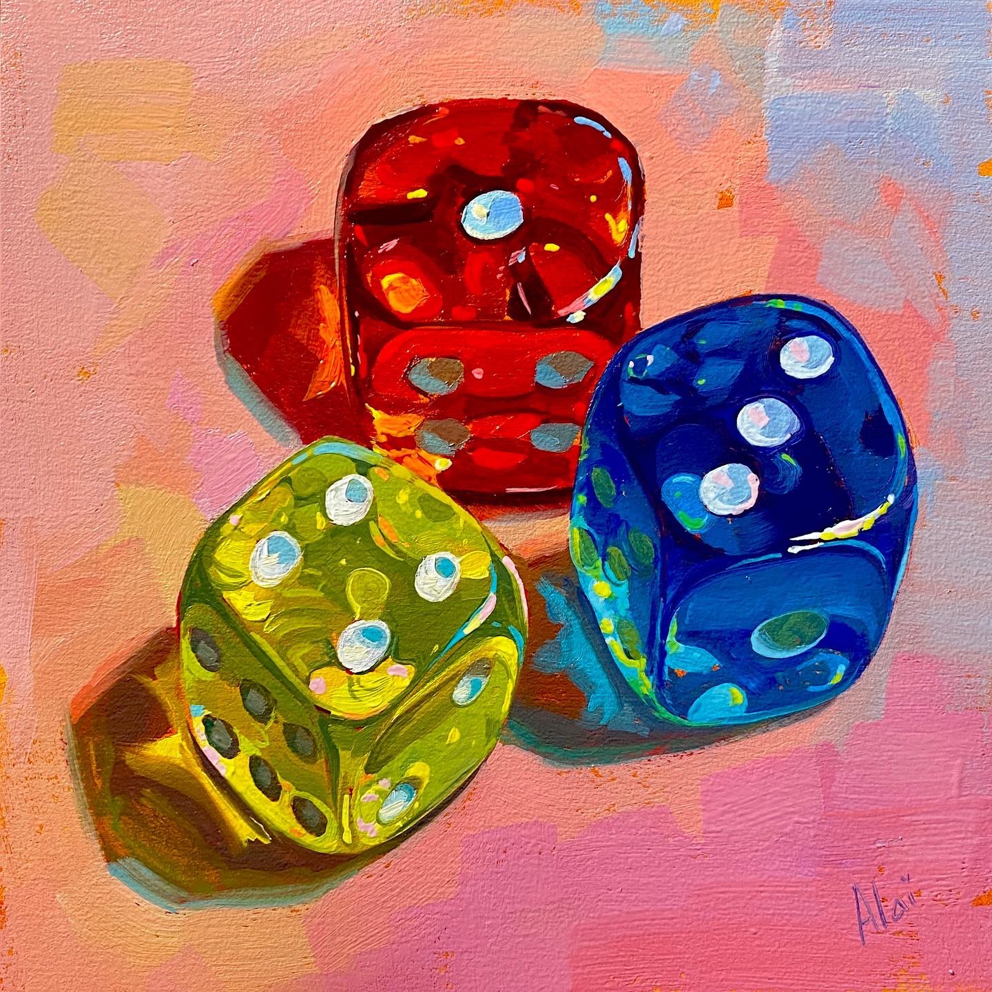 AlaiGanuza on Twitter "My new dice oil painting! Small but juicy! 