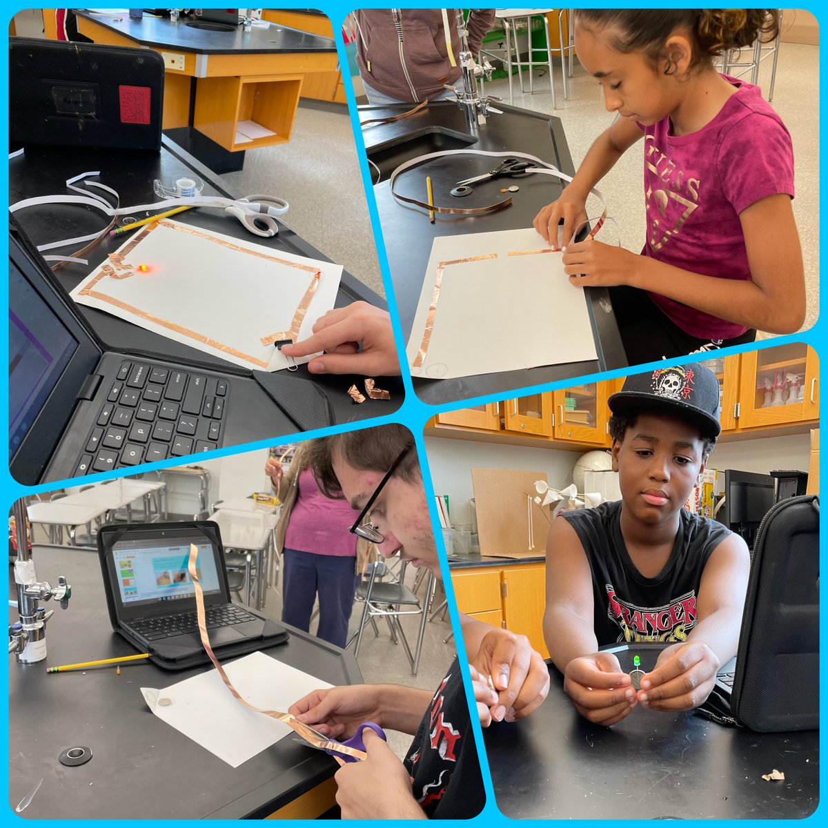 Today we explored circuits that will turn into led art creations later this week! Stay tuned for the final products.  <a href="/ClassCoulter/">Susan Coulter</a> @SciGuy07003