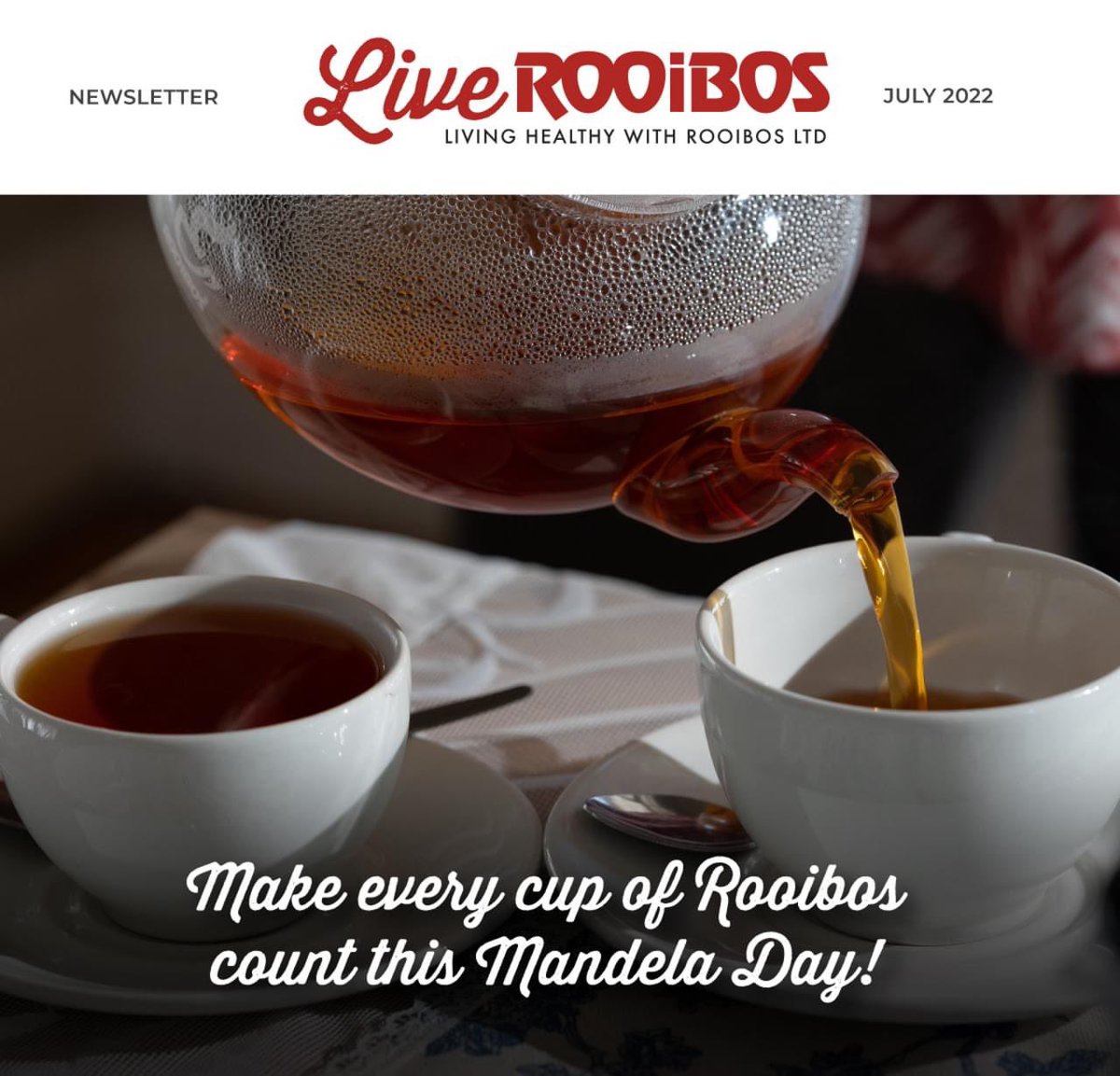 Today marks Mandela Day! South Africans usually observe this day by donating their time to a good cause for at least 67 minutes. 

Read all this and more in this edition of Live Rooibos: t.e2ma.net/message/2fqq1e….

#LiveRooibos