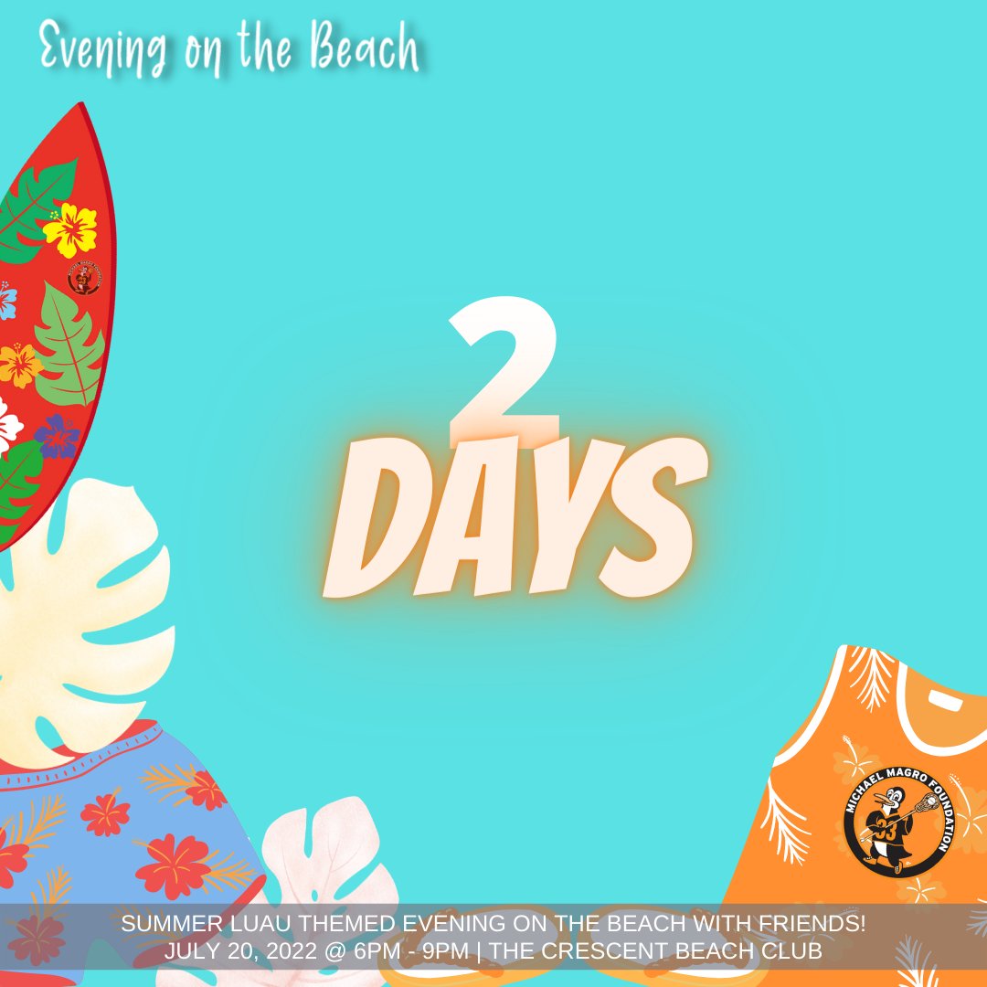 2 Days Away! Please join us on Wednesday at The Crescent Beach Club from 6-9 PM for a Summer Evening on the Beach Event!

It will be a fun night with friends, cocktails, live entertainment, a buffet dinner, &amp; raffles. We hope to see you there 🏖️

Tickets: bit.ly/3sCi7AK