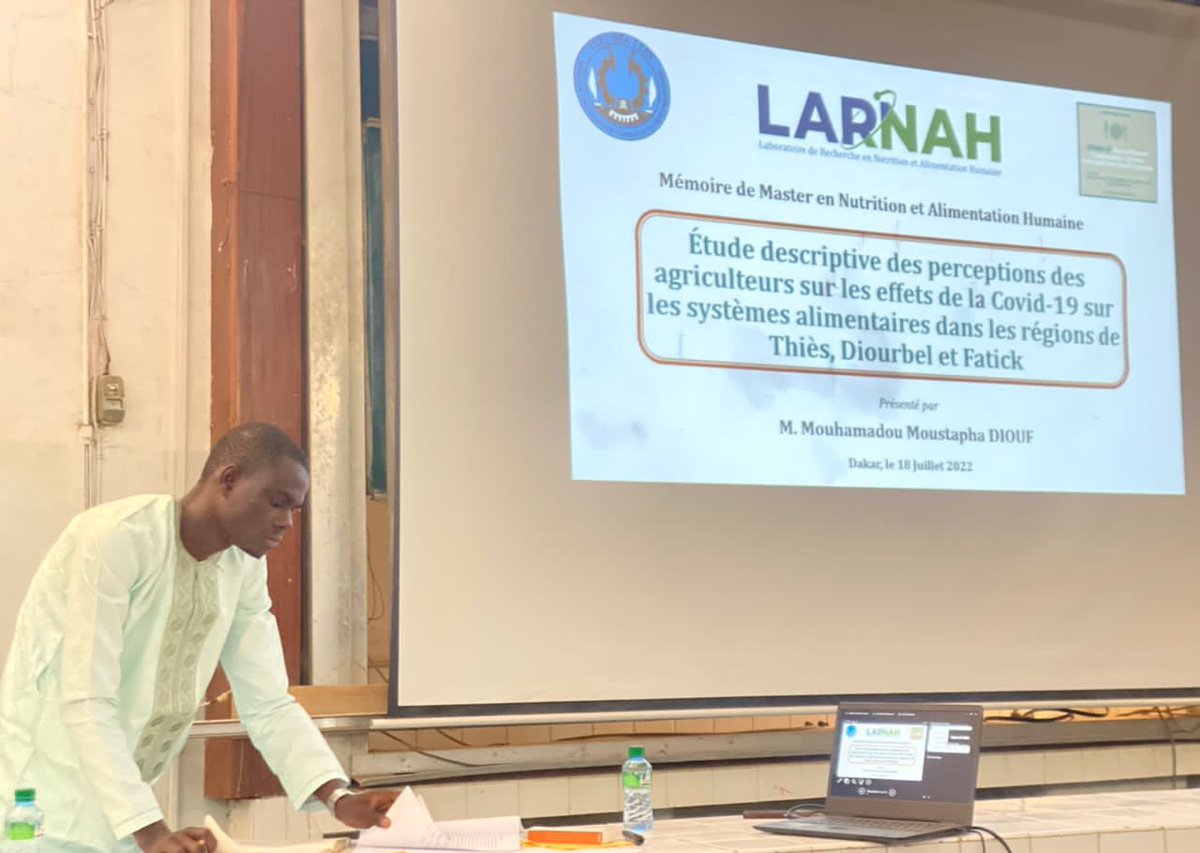 LARNAH_UCAD's tweet image. ||| SOUTENANCE DE MÉMOIRE |||

Félicitations  à M. Moustapha et Mme @AminataBarhama qui ont soutenu leur mémoire et obtenu le grade de Master en Nutrition et alimentation humaine. 
Bon courage pour la suite de vos carrières professionnelles.