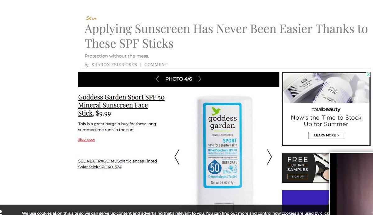 bmarkspr's tweet image. totalbeauty.com/content/slides…, @goddessgarden Sport SPF 50, great for those long summertime runs in the sun!