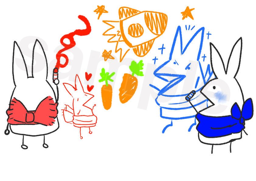 usagiKarafuru's tweet photo. ラクガキウサギ達🖍
 #お絵描き好きさんと繋がり���い 
 #お絵描き https://t.co/LzLCyNTEvw
