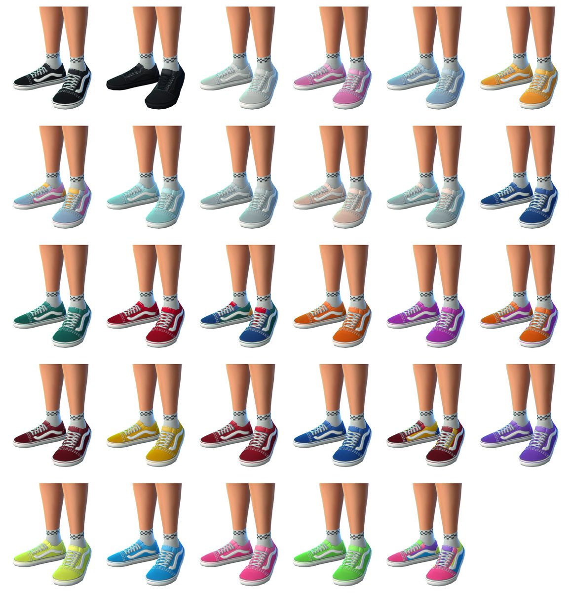 littledica's tweet photo. CC Shopping time! Get your sims a pair of (not so) shiny new shoes with these Vans Old Skools for #TheSims4 ! Available NOW on my Patreon page on the $3 Early Bird Tier! Free on the 28th of July, right in time for your teens to rock these in High School 😎 https://t.co/BRROdDdZbJ https://t.co/tdeBooJhUU