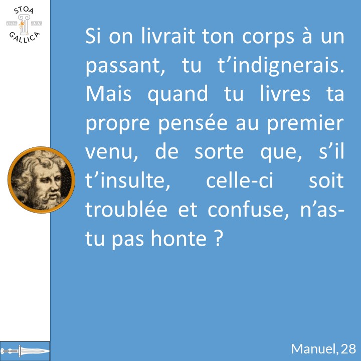 StoaGallica's tweet image. Epictète, Manuel, chapitre 28: affronter les non-philosophes.
#lecturesuivie #Manuel #Epictète #stoïcisme #philosophie