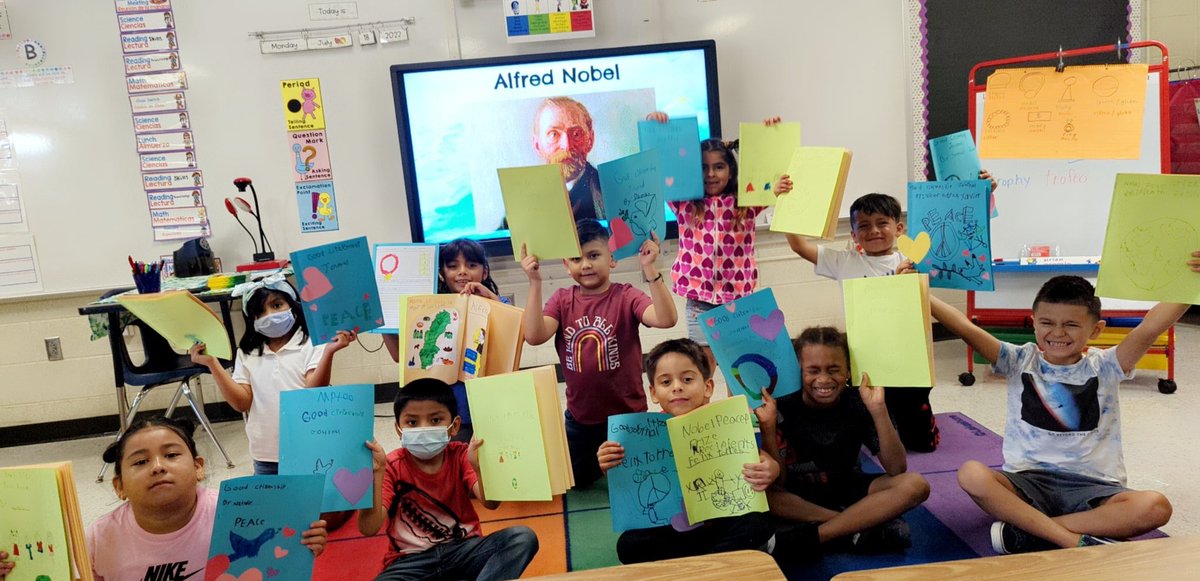 BenitezPris604's tweet photo. Dual Language camp day one β
We learned about the Nobel peace prize π and the contributions of Alfred Nobel! #2waydual #dualcamp
@Escamilla_AISD @AldineDual https://t.co/EVZqnq07wP