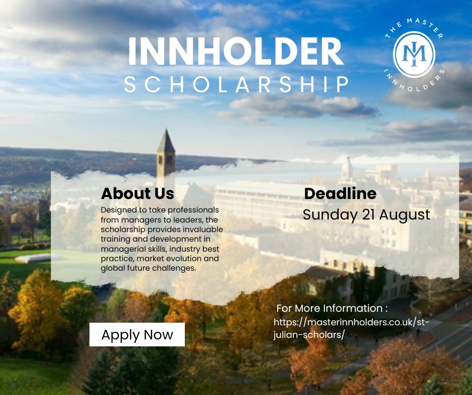 MasterInnH's tweet image. #Hoteliers from both independent and group sectors are invited to apply to our Innholder Scholarship. Designed to take professionals from managers to leaders, the scholarship provides invaluable training and development. Applications close Sunday 21 August, so apply now!