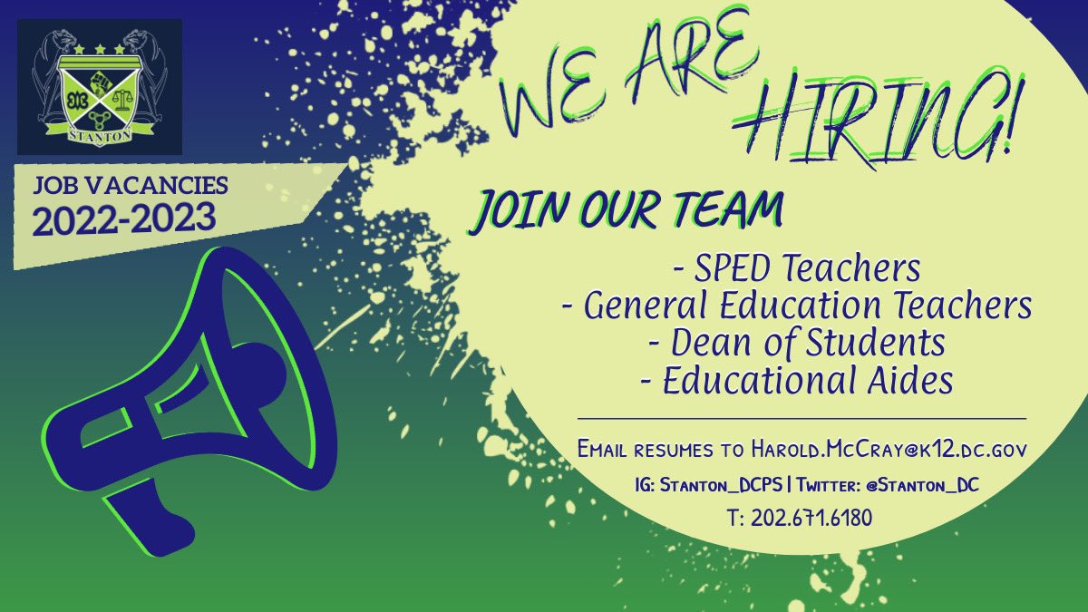 drmccrayspeaks's tweet photo. Please share with your networks. If anyone is looking to work in DC Public Schools, we are hiring. We are looking for the best to join our team. Thanks! https://t.co/tgAu7HICwN