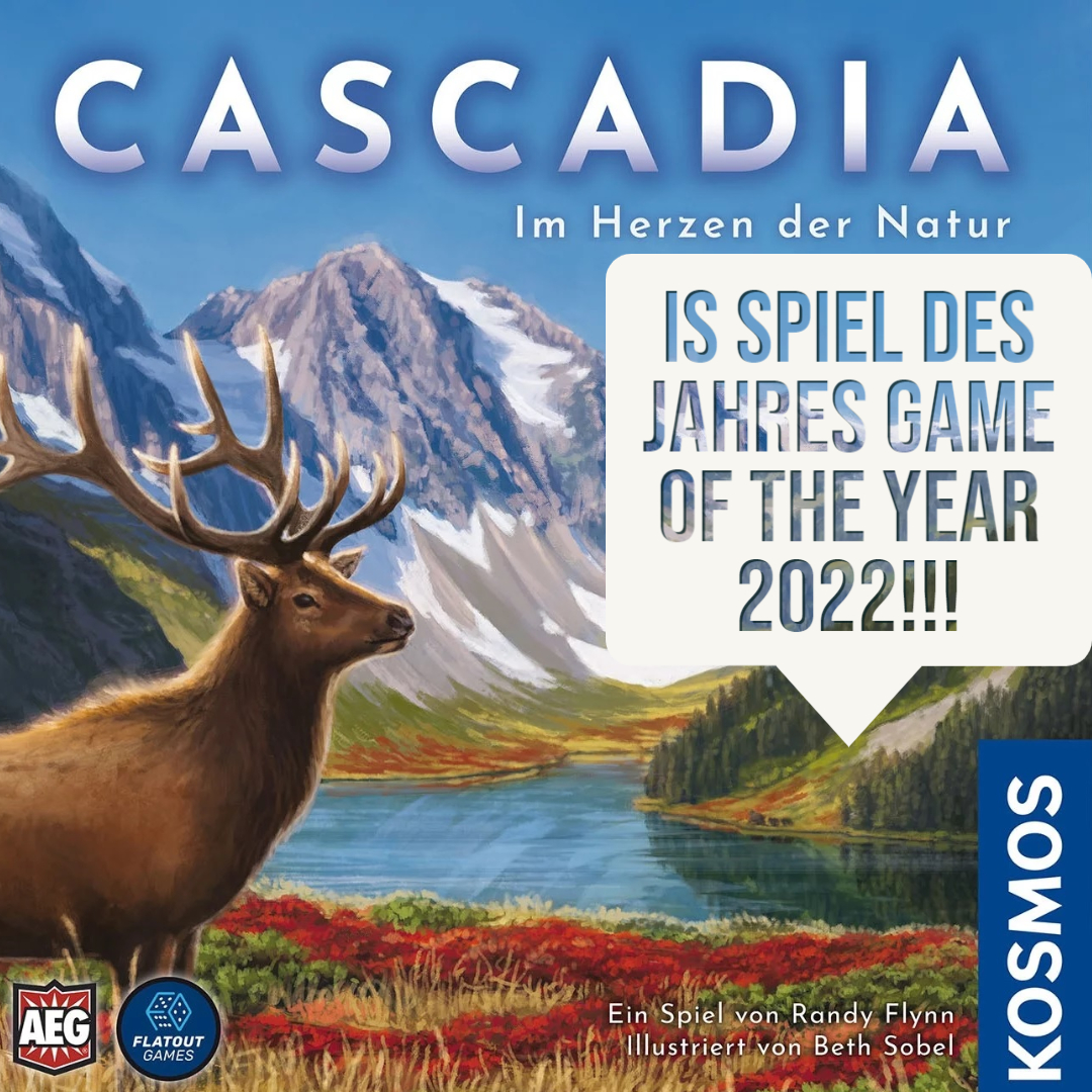 Cascadia won Spiel des Jahres Game of the Year award 2022! Cascadia is a tile-laying and token-drafting game featuring the habitats and wildlife of the Pacific Northwest! What more could you want to try out this awesome game! 🦌