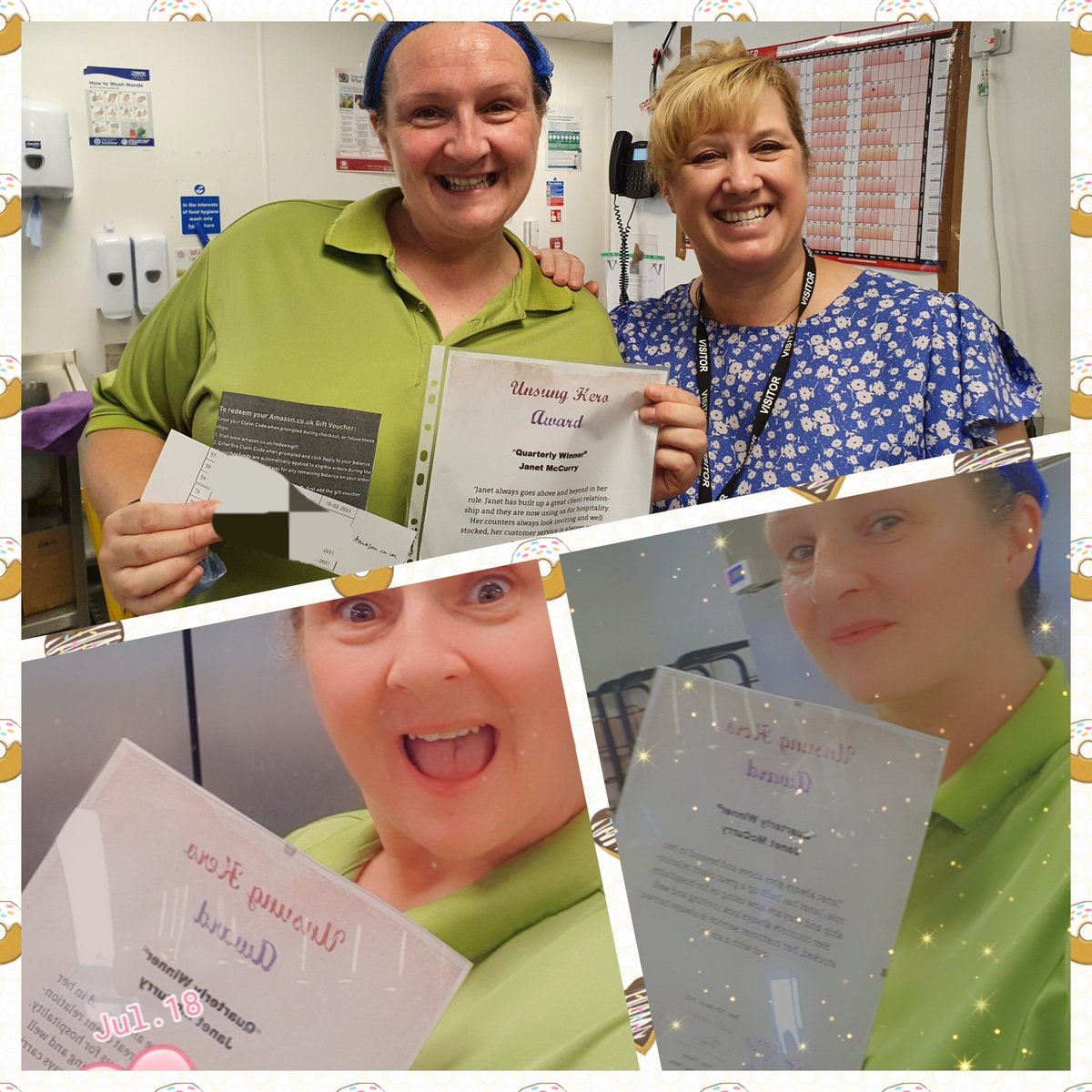 Dizzy_3_uk's tweet photo. Lovely surprise this morning, even on the hottest day of the year. Thank you @mellorscatering for the unsung hero award. I have a great team, I couldn't have done it without them, &amp; support from Julie,(Sergie, who is no longer with Mellors) and my other unit manager's 🥰 https://t.co/BiMoXt49Ub