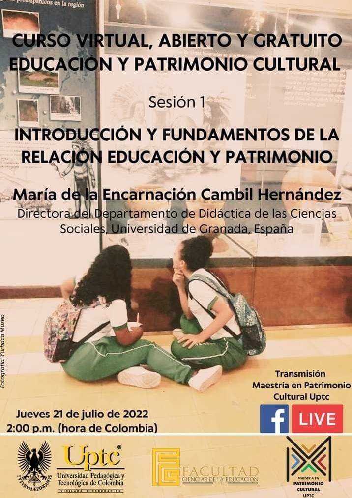ColTuristica's tweet image. 📚Primera Sesión del Curso virtual,  gratuito sobre Educación y Patrimonio Cultural. "Introducción y fundamentos de la relación educación y patrimonio" 👉Jueves 21 de julio de 2022 🕑2:00 p.m. (Colombia)
✍️Enlace de inscripción:  forms.gle/9TmUzP2mvQEvh2…  
📣Vía Facebook Live