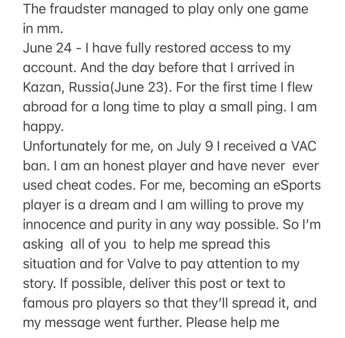 M1kami (@m1kami13) on Twitter photo Hey there! To be honest itās pretty hard period for me.
I achieved my goal. I played in one team with a major champions as a <a href="/moucsgo/">Rustem Telepov</a> <a href="/XGodDosia/">Dosia XGod</a>
But VAC and my security said bye to me.
I hope Iāll be back soon and will unbanned and still have chance to rejoin the team Hey there! To be honest itās pretty hard period for me.
I achieved my goal. I played in one team with a major champions as a <a href="/moucsgo/">Rustem Telepov</a> <a href="/XGodDosia/">Dosia XGod</a>
But VAC and my security said bye to me.
I hope Iāll be back soon and will unbanned and still have chance to rejoin the team