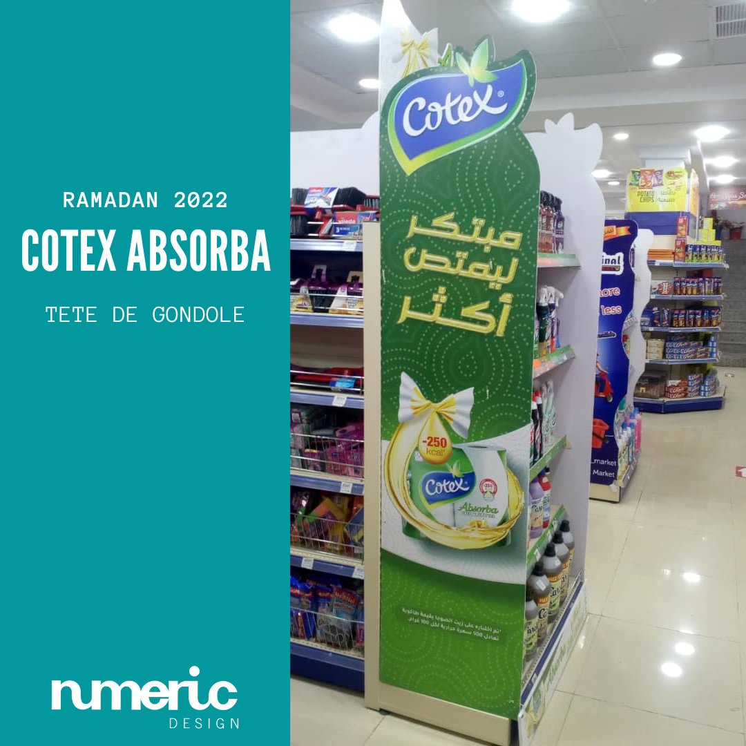 NumericD_DZ's tweet photo. Compagne de lancement Cotex Absorba au mois de Ramadan 2022, merci à Faderco pour leur confiance
#PLV #Cotex_absorba #Cotex #Design #Print #DZ #Alger #Algérie #numeric_design #ramadan https://t.co/RthSWGoorN