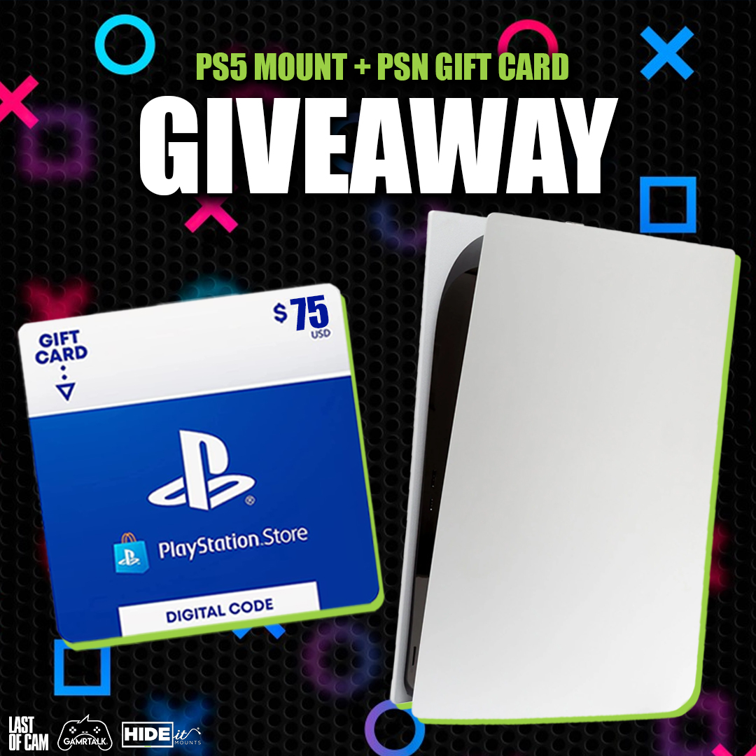 gamrtalk's tweet image. We are giving away a PS5 mount and a $75 PSN gift card!🏆
 
1️⃣ Must follow @lastofcam, @Gamrtalk, &amp;amp; @hideitmounts
2️⃣ Retweet and tag a PlayStation fan!

Ends in 7 days (July 24th)